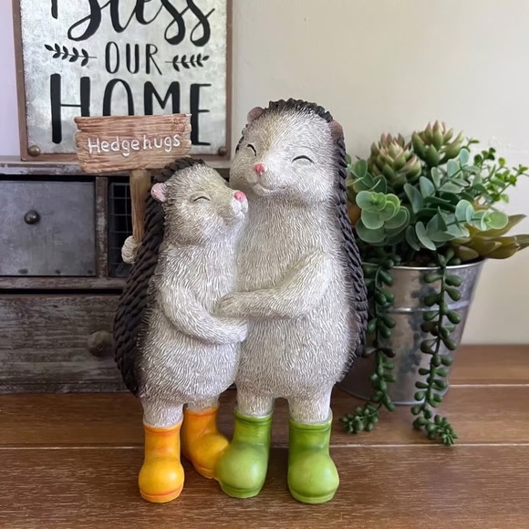 New Hedgehog wearing Rainboots Decor Super Cute - Picture 2 of 5